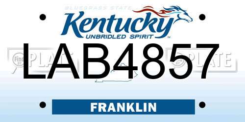 LAB4857 Kentucky License Plate
