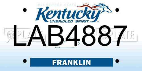 LAB4887 Kentucky License Plate