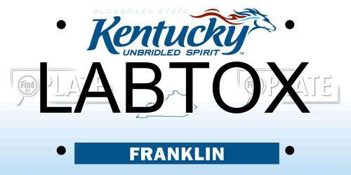 LABTOX Kentucky License Plate