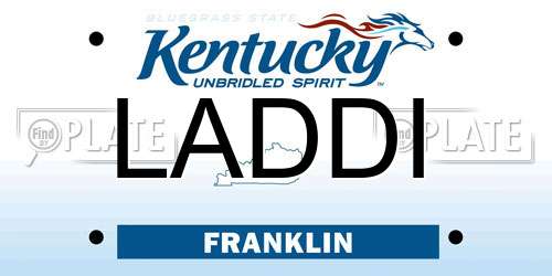 LADDI Kentucky License Plate