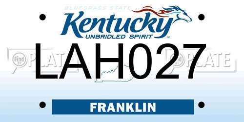 LAH027 Kentucky License Plate
