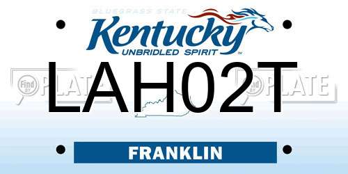 LAH02T Kentucky License Plate