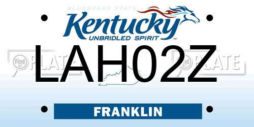 LAH02Z Kentucky License Plate