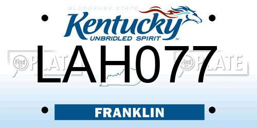 LAH077 Kentucky License Plate