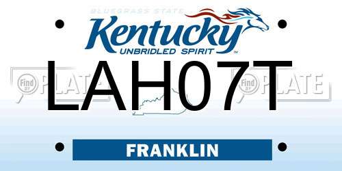 LAH07T Kentucky License Plate