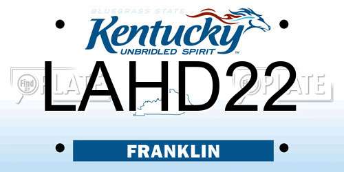 LAHD22 Kentucky License Plate