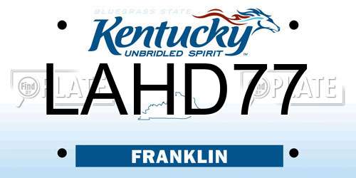 LAHD77 Kentucky License Plate