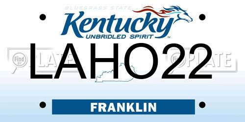 LAHO22 Kentucky License Plate