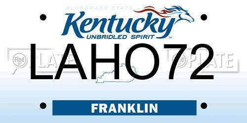 LAHO72 Kentucky License Plate