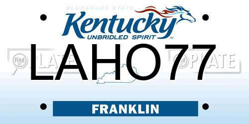 LAHO77 Kentucky License Plate