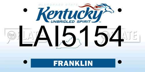 LAI5154 Kentucky License Plate