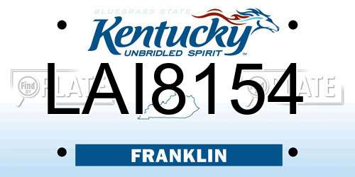 LAI8154 Kentucky License Plate