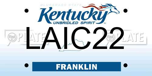LAIC22 Kentucky License Plate