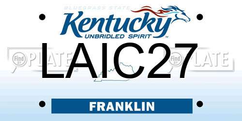 LAIC27 Kentucky License Plate