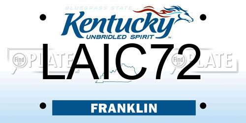 LAIC72 Kentucky License Plate