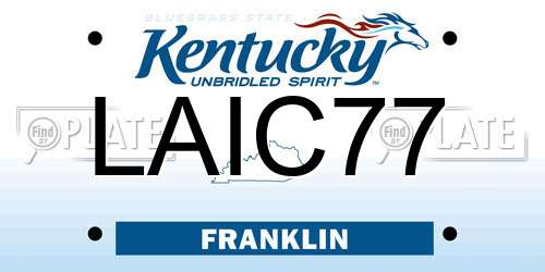LAIC77 Kentucky License Plate