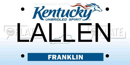 LALLEN Kentucky License Plate