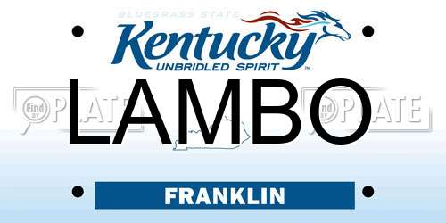 LAMBO Kentucky License Plate