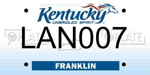 LAN007 Kentucky License Plate