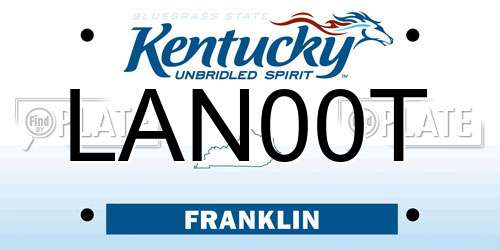 LAN00T Kentucky License Plate