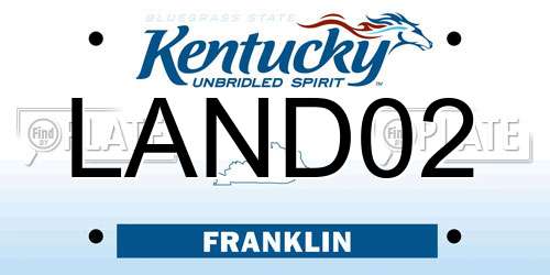 LAND02 Kentucky License Plate