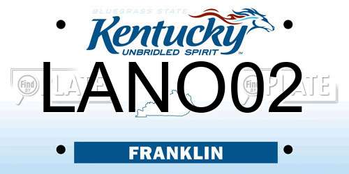 LANO02 Kentucky License Plate