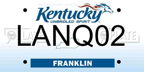 LANQ02 Kentucky License Plate