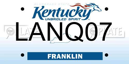 LANQ07 Kentucky License Plate