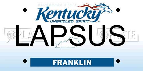 LAPSUS Kentucky License Plate