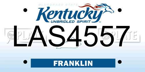 LAS4557 Kentucky License Plate