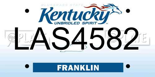 LAS4582 Kentucky License Plate