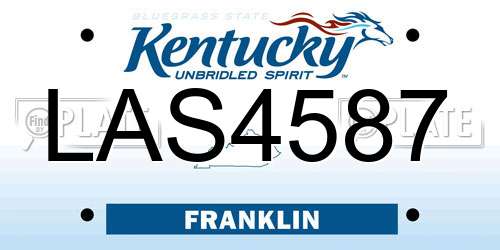 LAS4587 Kentucky License Plate
