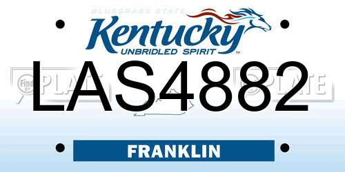 LAS4882 Kentucky License Plate