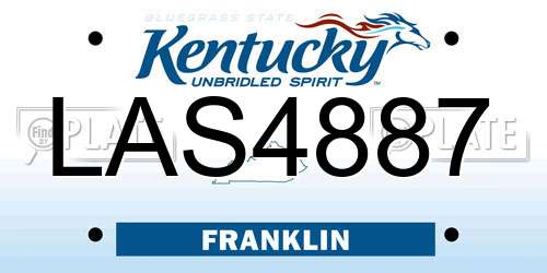 LAS4887 Kentucky License Plate