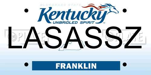 LASASSZ Kentucky License Plate