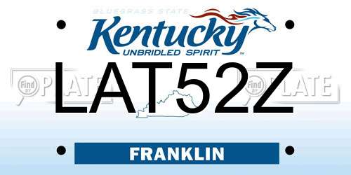 LAT52Z Kentucky License Plate