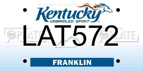 LAT572 Kentucky License Plate
