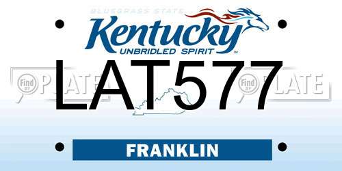 LAT577 Kentucky License Plate