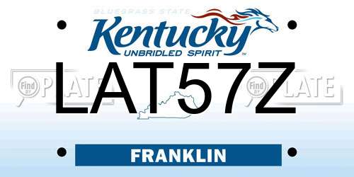 LAT57Z Kentucky License Plate
