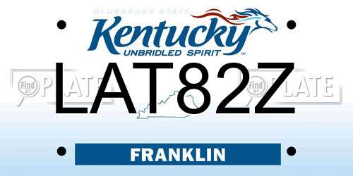 LAT82Z Kentucky License Plate