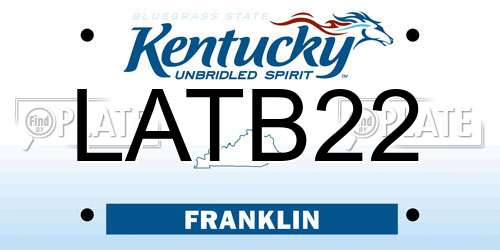 LATB22 Kentucky License Plate