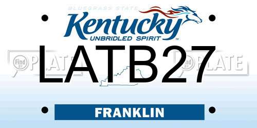 LATB27 Kentucky License Plate