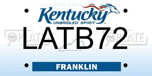 LATB72 Kentucky License Plate