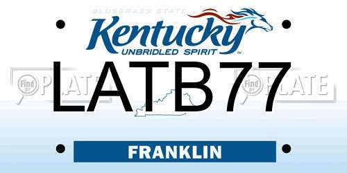 LATB77 Kentucky License Plate