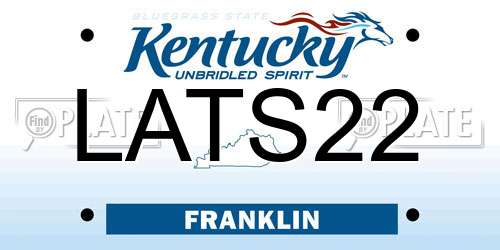 LATS22 Kentucky License Plate