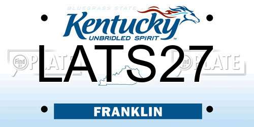 LATS27 Kentucky License Plate