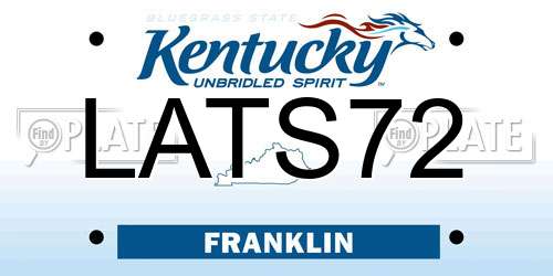 LATS72 Kentucky License Plate
