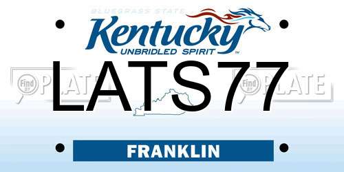 LATS77 Kentucky License Plate