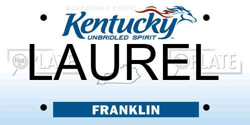 LAUREL Kentucky License Plate