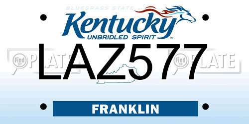 LAZ577 Kentucky License Plate